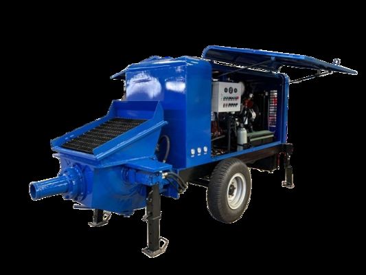 پمپ بتن تریلری قابل جابجایی برای انتقال بتن در مسافت های طولانی در پروژه های مهندسی در مقیاس بزرگ